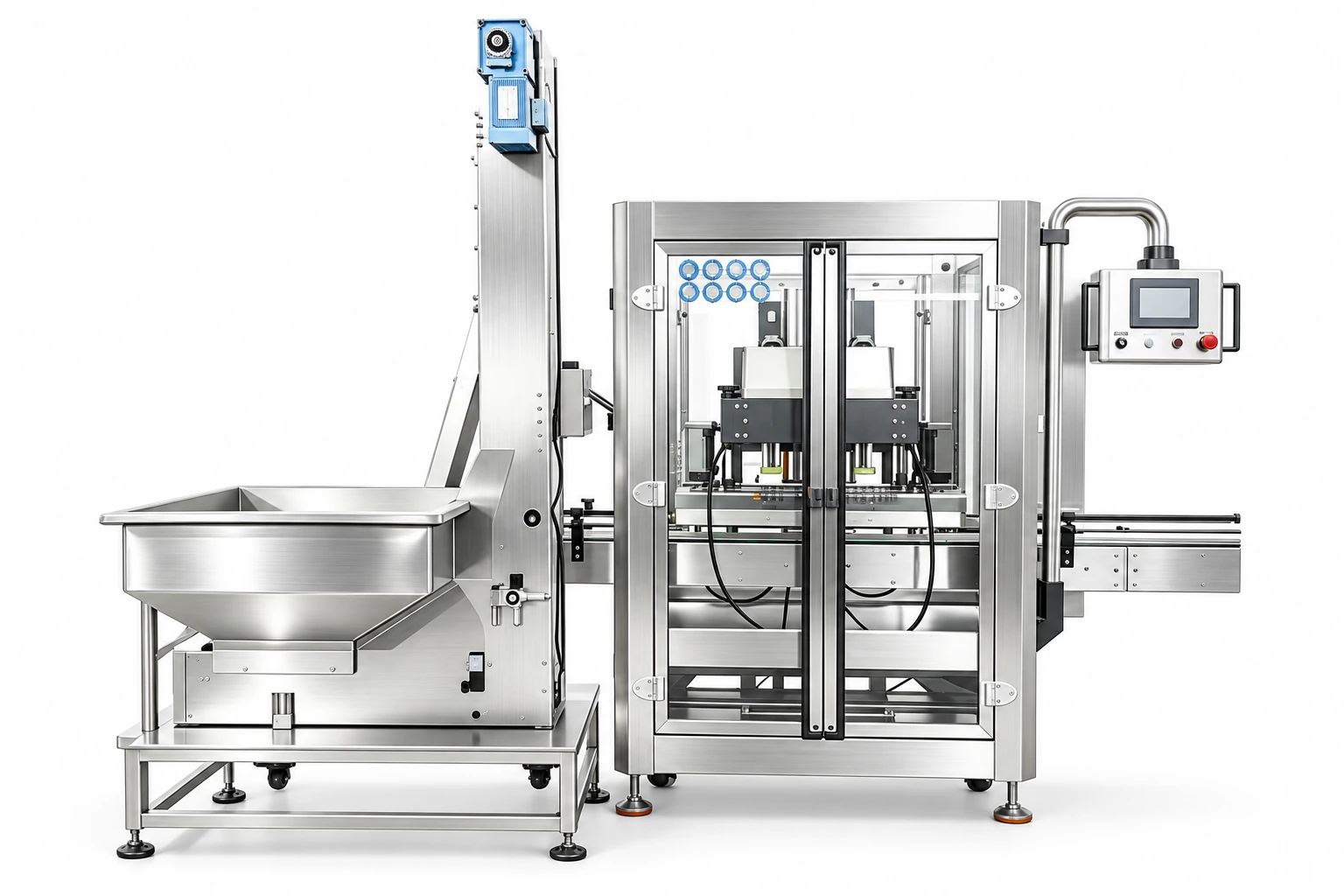 Dual servo heads Dual-head servo wheel capper
